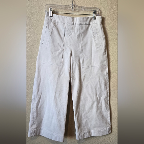 ▪️SPANX On-The-Go Cropped Wide Leg Pants in Classic White M Petite #93 - Picture 4 of 13